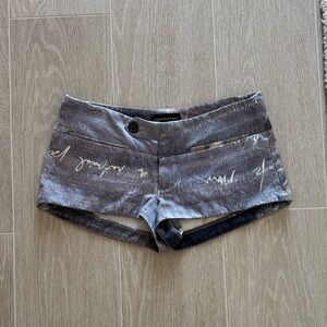 Dana Foley Gray Shorts with Script Design